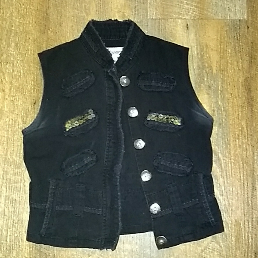 Black denim vest
